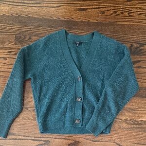 J.Crew alpaca & wool sweater Cardigan in jade jewel tone
